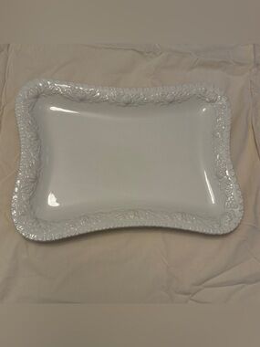 CWC White Ceramic Decorative Serving Platter Made in Italy